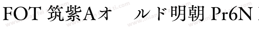 FOT 筑紫Aオールド明朝 Pr6N M字体转换